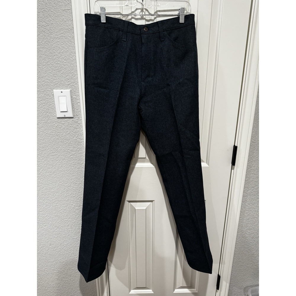 Wrangler Wrancher Western Jeans Polyester Pants 33x32 Bootcut VTG Blue 33 Inseam